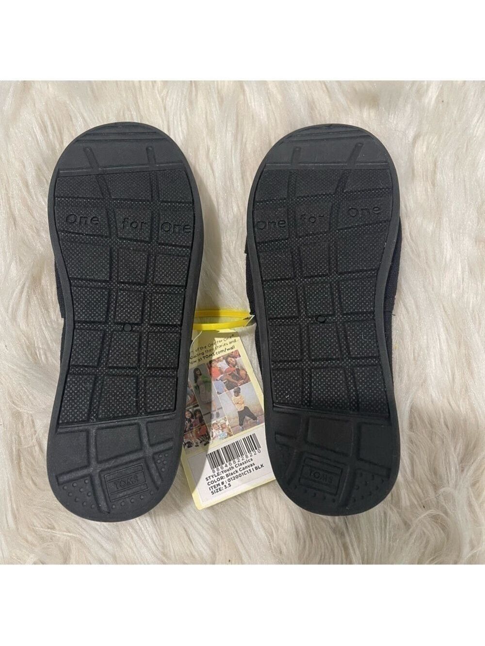 Kids Toms Unisex Black Slip On Classic Canvas 3.5 Y - Picture 8 of 8